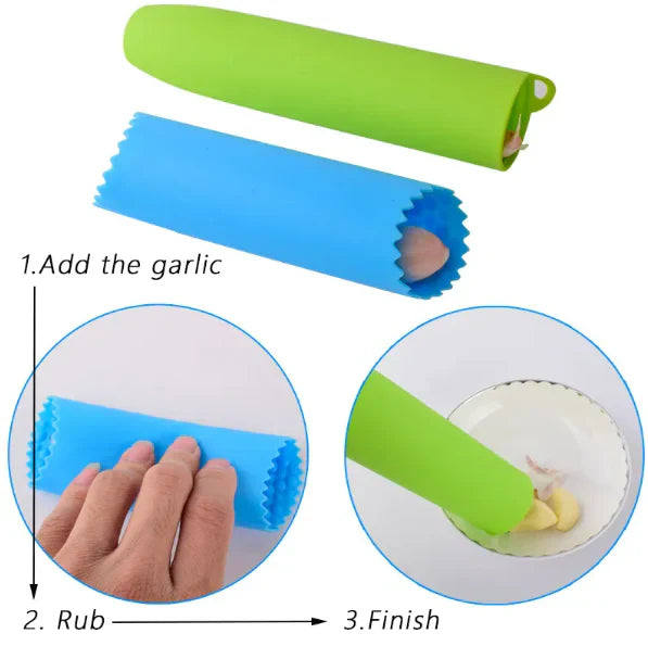 Éplucheur d'Ail en Silicone - Le Compagnon Indispensable de Votre Cuisine ! PACK DE 03